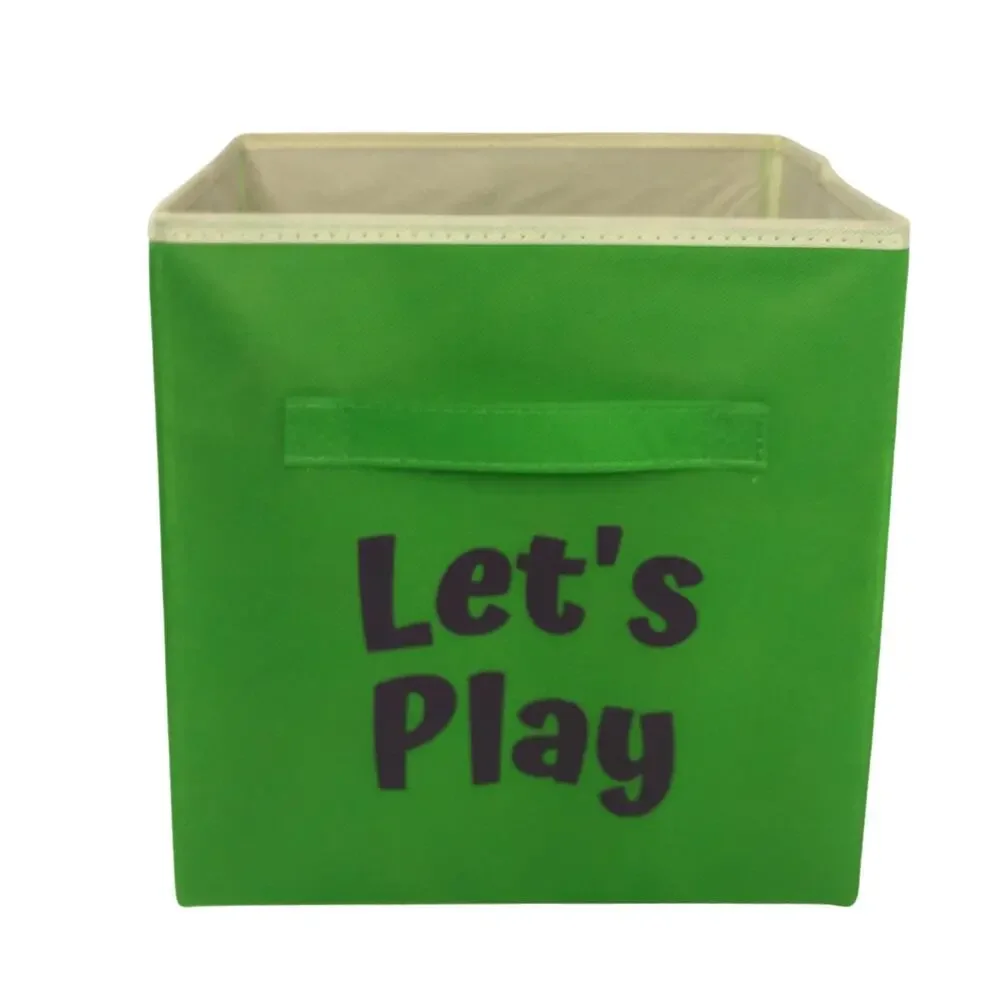 Let’s Play Green Fabric Storage Cube 11 Inch Toy Bin Kids Room Nursery New